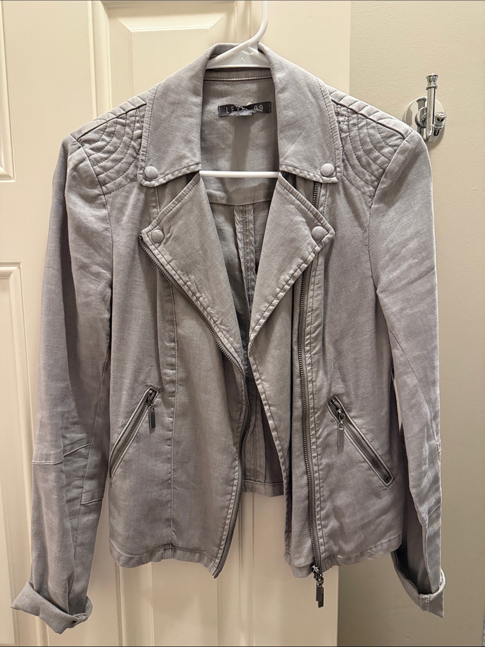 Level 99 Linen blend Moto Jacket